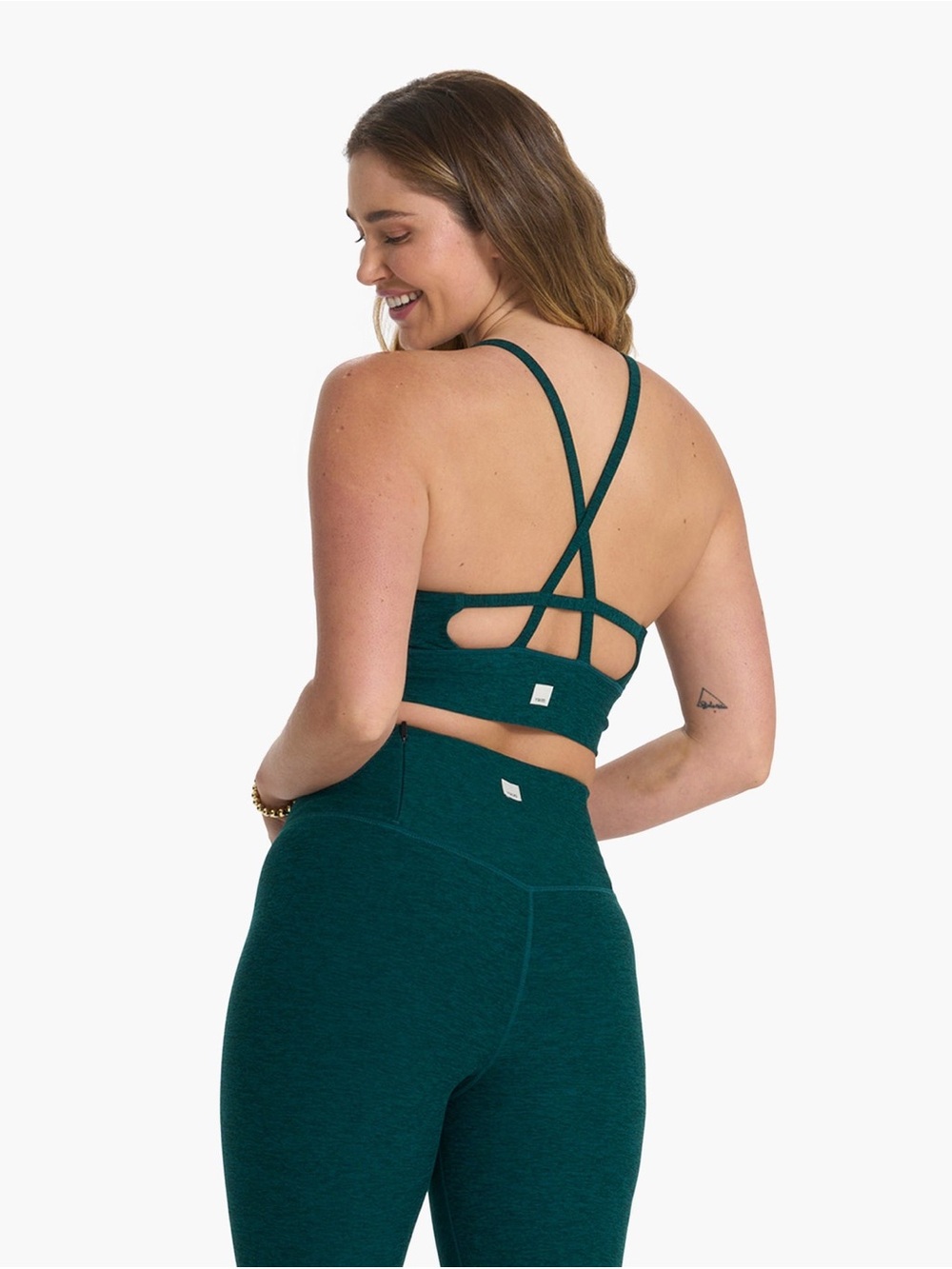 Vuori Deep Teal Scoop Neck Tank Bra - Picture 2 of 4
